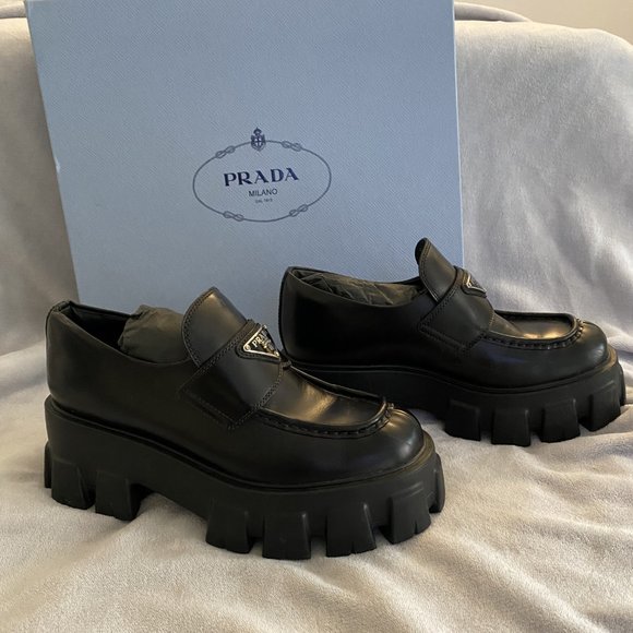 Prada Black Leather Loafers - Picture 2 of 4